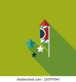 Firecracker flat icon with long shadow,eps10