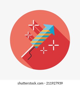 Firecracker flat icon with long shadow,eps10
