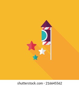 Firecracker flat icon with long shadow,eps10