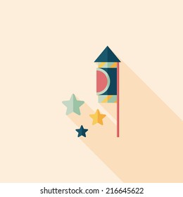 Firecracker flat icon with long shadow,eps10