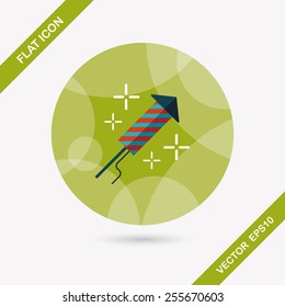 Firecracker flat icon with long shadow,eps10