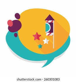 Firecracker flat icon with long shadow,eps10