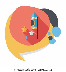 Firecracker flat icon with long shadow,eps10