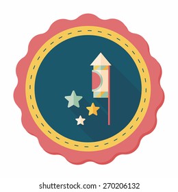Firecracker flat icon with long shadow,eps10