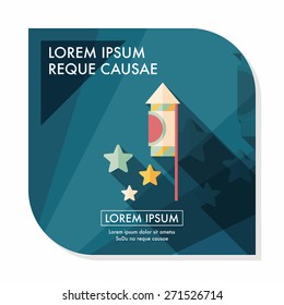 Firecracker flat icon with long shadow,eps10