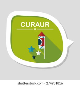 Firecracker flat icon with long shadow,eps10