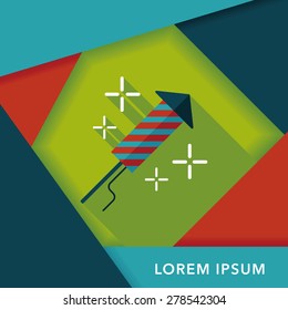 Firecracker flat icon with long shadow,eps10