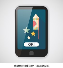 Firecracker flat icon with long shadow,eps10