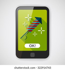 Firecracker flat icon with long shadow,eps10