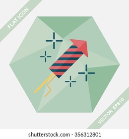 Firecracker flat icon with long shadow,eps10