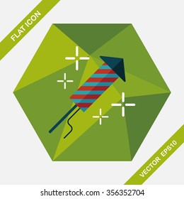 Firecracker flat icon with long shadow,eps10