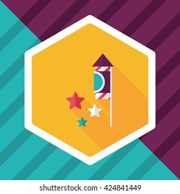 Firecracker flat icon with long shadow,eps10
