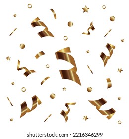 firecracker gold confetti illustration set. cute party popper illustration set. confetti, explosion, firecracker, celebration. Vector drawing. Hand drawn style.