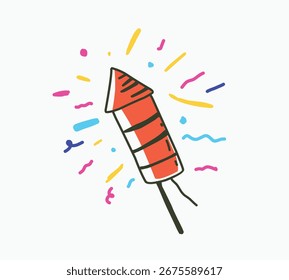 Ilustración de dibujo a mano petardo. eps