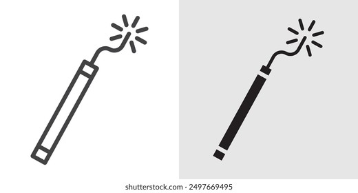 firecracker icon Conjunto de logotipo de Vector de arte de línea negra