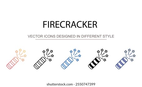 Diseño de icono de petardo con fondo blanco Ilustración de stock