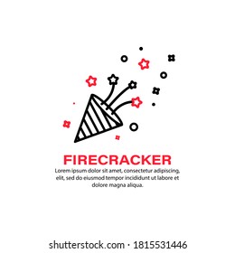 Firecracker icon. Firework. Holiday concept. Vector on isolated white background. EPS 10