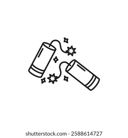 firecracker icon Flat illustration sign