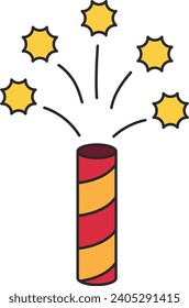Firecracker icon. Flat illustration of firecracker icon for web design
