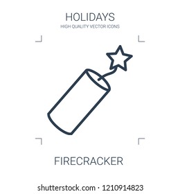 firecracker icon. high quality line firecracker icon on white background. from holidays collection flat trendy vector firecracker symbol. use for web and mobile