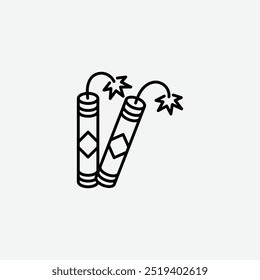 Icono del petardo aislado en el fondo blanco