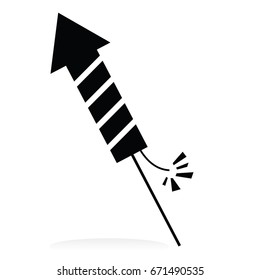 firecracker icon isolated on white background - black and white concept