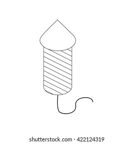 Firecracker icon, isometric 3d style