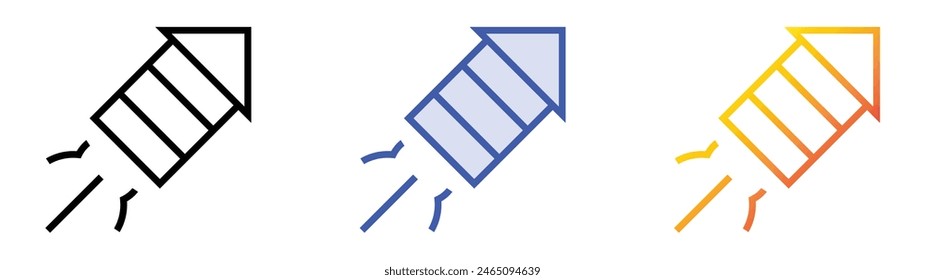 firecracker icon. Linear, Blue Fill and Gradient Style Design Isolated On White Background
