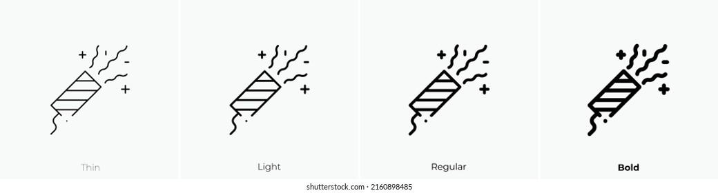 firecracker icon. Linear style sign isolated on white background. Vector illustration.