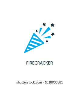 Firecracker icon. Logo element illustration. Firecracker symbol design from 2 colored collection. Simple Firecracker concept. Can be used in web and mobile.
