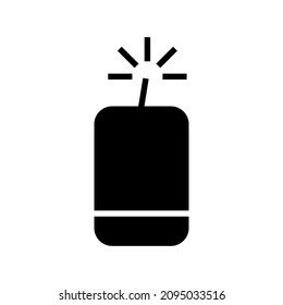 icono de firecracker o logotipo símbolo de signo aislado ilustración vectorial - iconos vectoriales de estilo negro de alta calidad
