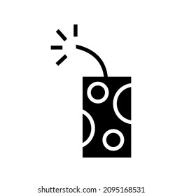 icono de firecracker o logotipo símbolo de signo aislado ilustración vectorial - iconos vectoriales de estilo negro de alta calidad
