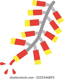 Firecracker Icon Representing Celebration, Joy, and Cultural Festivity, Perfect for Highlighting Festivals, New Year Celebrations, and Vibrant Events with a Dynamic and Explosive Design.