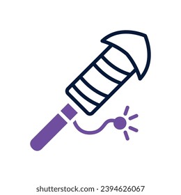 firecracker icon. vector dual tone icon for your website, mobile, presentation, and logo design.