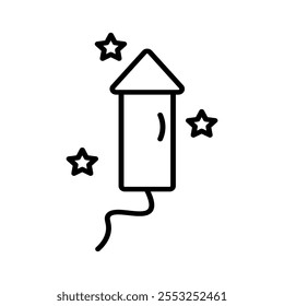 ícone de foguete, explosão de confete petard festivo vetor, estrelas, chama de foguete feriado. Surpresa saudação design objeto sucesso vencedor Carnaval aniversário conceito. Ilustração de ícone.