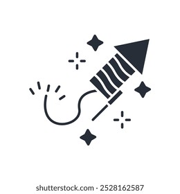 firecracker icon. vector.Editable stroke.linear style sign for use web design,logo.Symbol illustration.