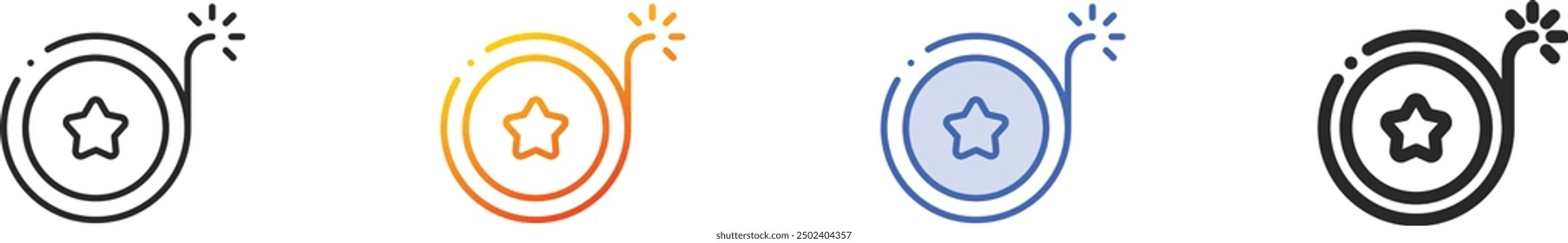 firecracker icon.Thin Linear, Gradient, Blue Stroke and bold Style Design Isolated On White Background