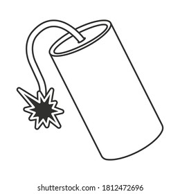 Firecracker line art vector icon for apps or website