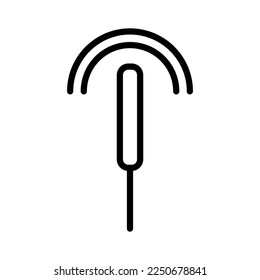 Icono de la línea de disparo aislado en fondo blanco. Icono delgado plano negro sobre el estilo de contorno moderno. Símbolo lineal y trazo editable. Ilustración vectorial de trazo simple y de píxel perfecto.