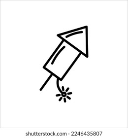 firecracker line icon. Firecracker petard outline vector icon. Pyrotechnics symbol, logo illustration. Vector graphics.