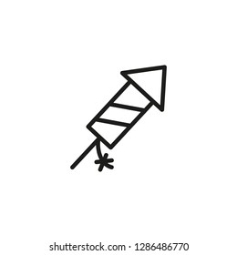 Firecracker line icon. Sparkle, firework, light. Fireworks concept. Vector illustration can be used for topics like festive, Christmas, festival