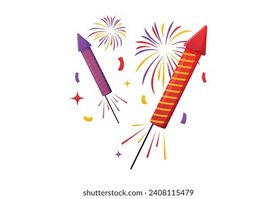 Firecracker New Year Sticker Design