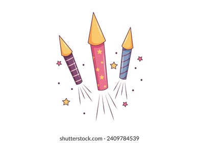 Firecracker New Year Sticker Design