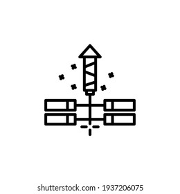 firecracker outline Icon.carnival and tool vector illustration on white background