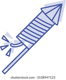 Ícone de Petakhy do foguete que representa a celebração, a festividade e as tradições culturais, perfeito para destacar os festivais, as celebrações do ano novo e as explosões simbólicas da alegria com um vibrante