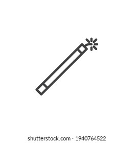 Icono de línea petard de Firecracker. signo de estilo lineal para concepto móvil y diseño web. Icono del vector de contorno de cortafuegos explosivo. Símbolo, ilustración del logotipo. Gráficos vectoriales