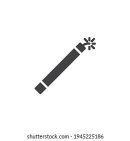 Icono de vector petard de Firecracker. signo plano relleno para concepto móvil y diseño web. Icono de glifo explosivo de fuegos artificiales. Símbolo, ilustración del logotipo. Gráficos vectoriales
