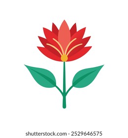 Flor de la planta aislada Ilustración vectorial plana sobre fondo blanco.