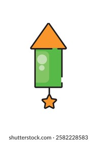 Firecracker Rocket Icon Isolated Vector