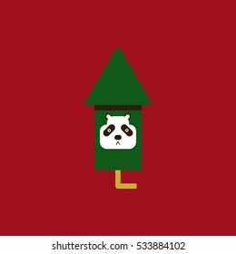 firecracker rocket Vector illustration of Chinese new year celebration in flat style Firework rocket with panda face